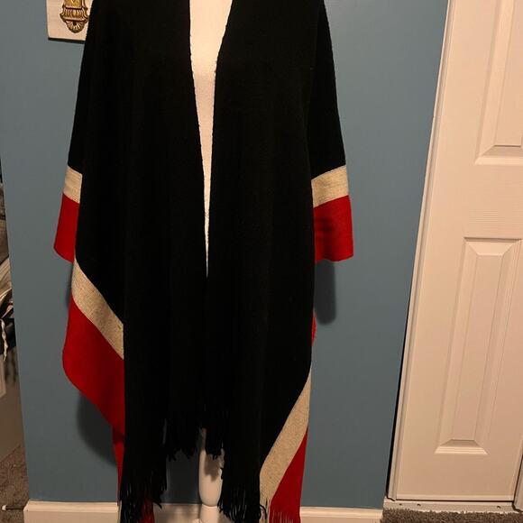 Lane Bryant Wrap Shawl One Size Fit All Colors Black Red White - Picture 4 of 5